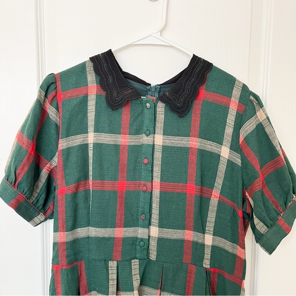 Ivy City Co Green Plaid Collared Dress - Picture 7 of 7
